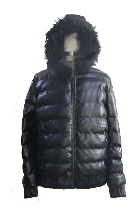 Fake Leather Puff Jacket 20M10