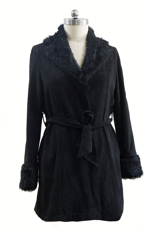 Ladies Faux Suede Parka 24L03